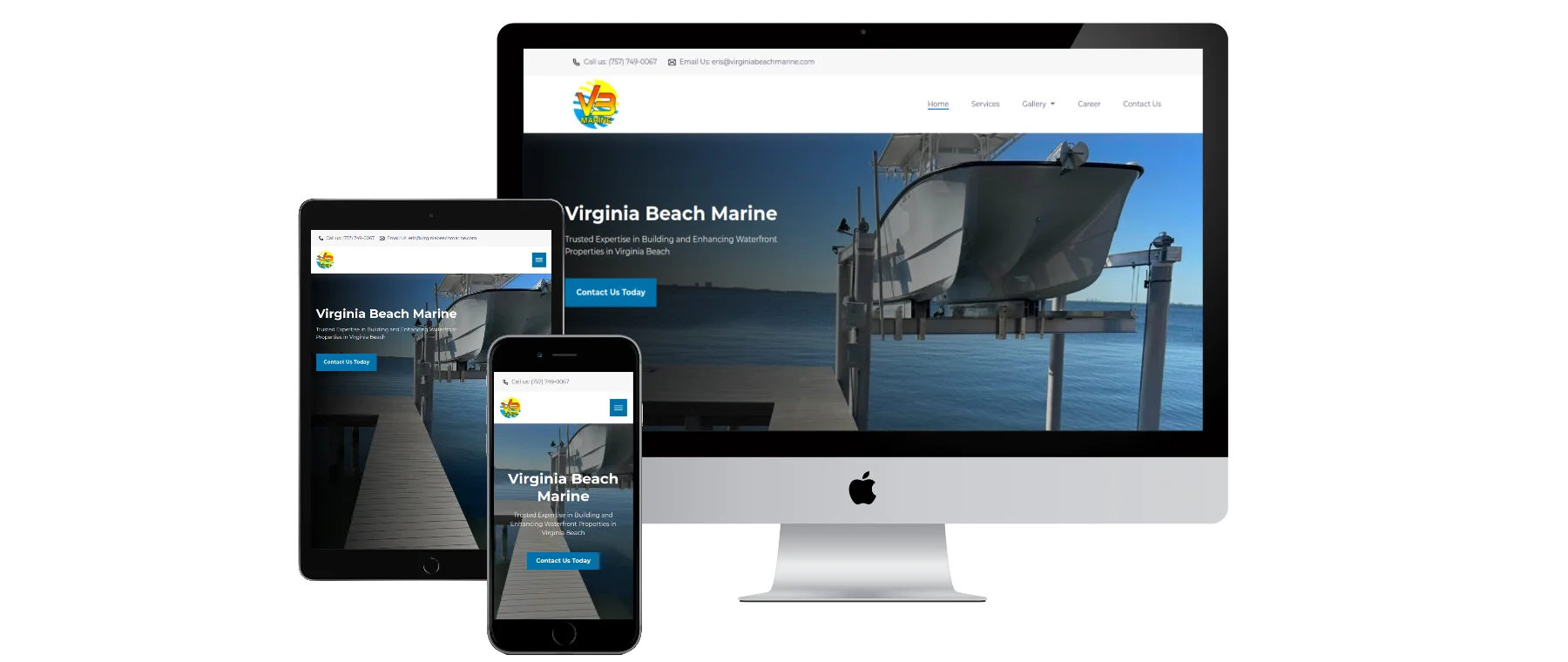 Virginia Beach Marine website mockup